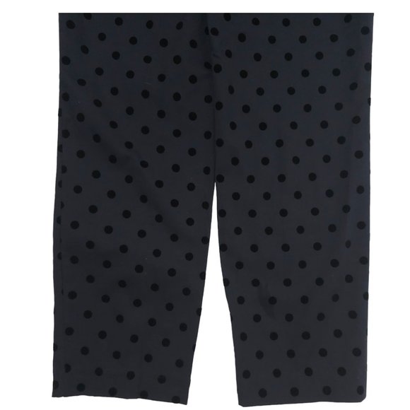 Cynthia Rowley Polka Dot Pants Womens Size 4 Low Rise Ankle Length Blue Black - Picture 9 of 11